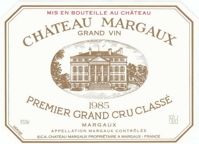 Этикетка шато Марго Premier Grand Cru Этикетка шато Марго Premier Grand Cru